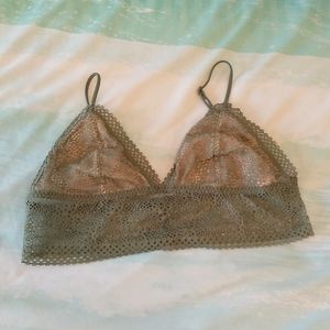 Victoria's Secret Sage Green Lace Bralette Medium